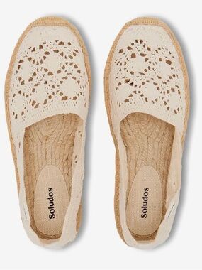 SOLUDOS Original Crochet Slip-On Espadrilles in Ivory; Sz. 10-10 1/2 M/NWOB